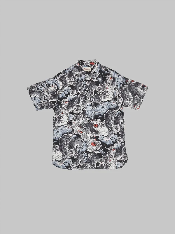 Freenote Cloth Hawaiian Black Tigers Shirt