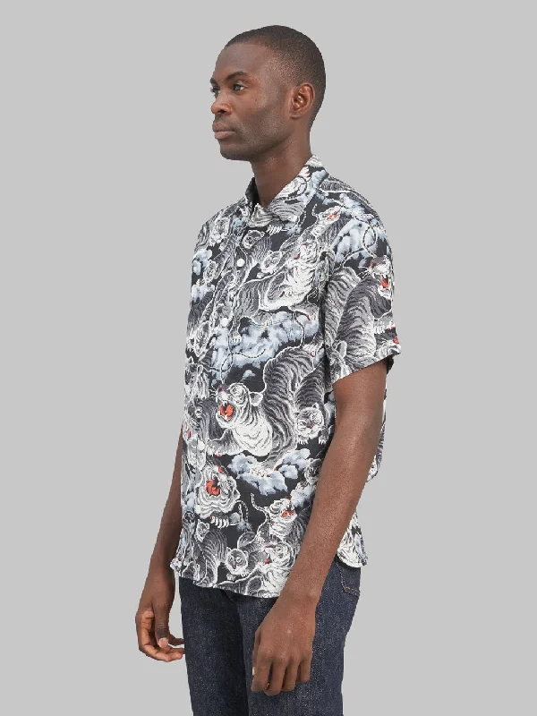 Freenote Cloth Hawaiian Black Tigers Shirt