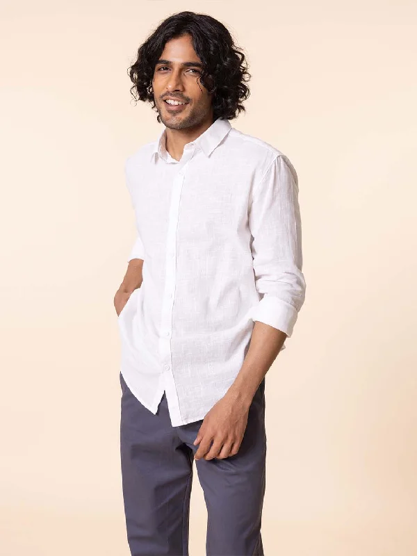 American Placket Pure Cotton White Shirt - Svetah