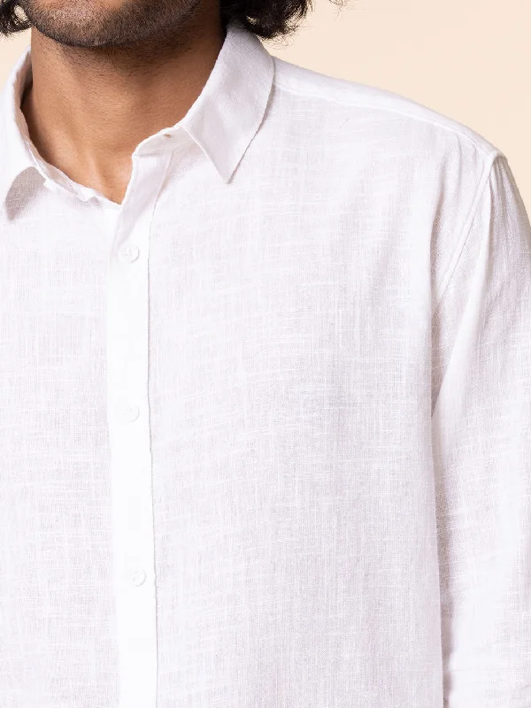 American Placket Pure Cotton White Shirt - Svetah