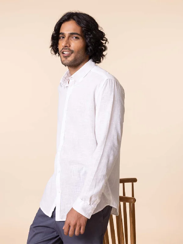 American Placket Pure Cotton White Shirt - Svetah