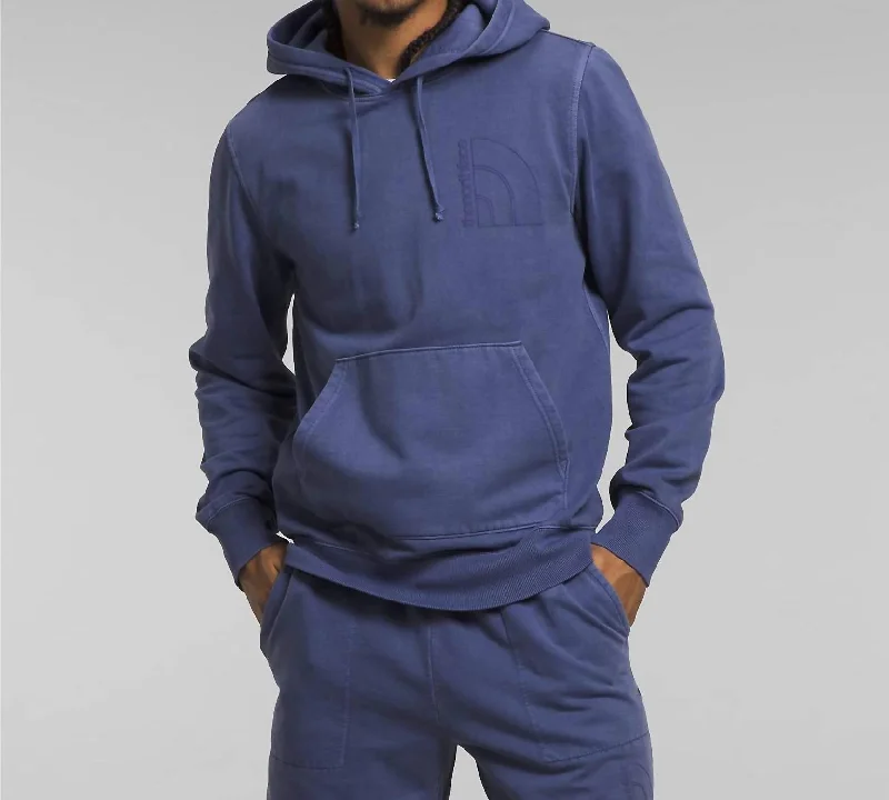 Garment Dye Hoodie In Cave Blue