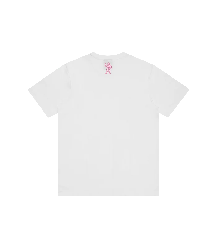 GLITTER ARCH LOGO T-SHIRT - WHITE/PINK