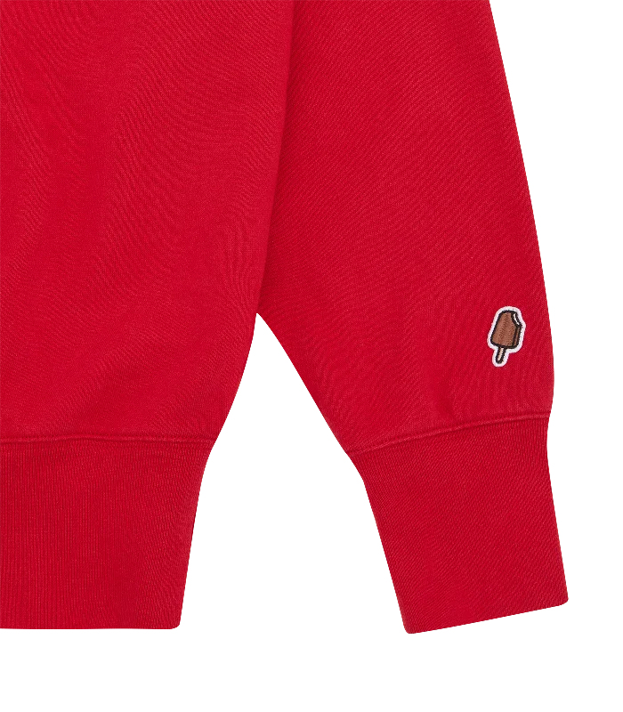 HALF ZIP COLLARED SWEATSHIRT - RED