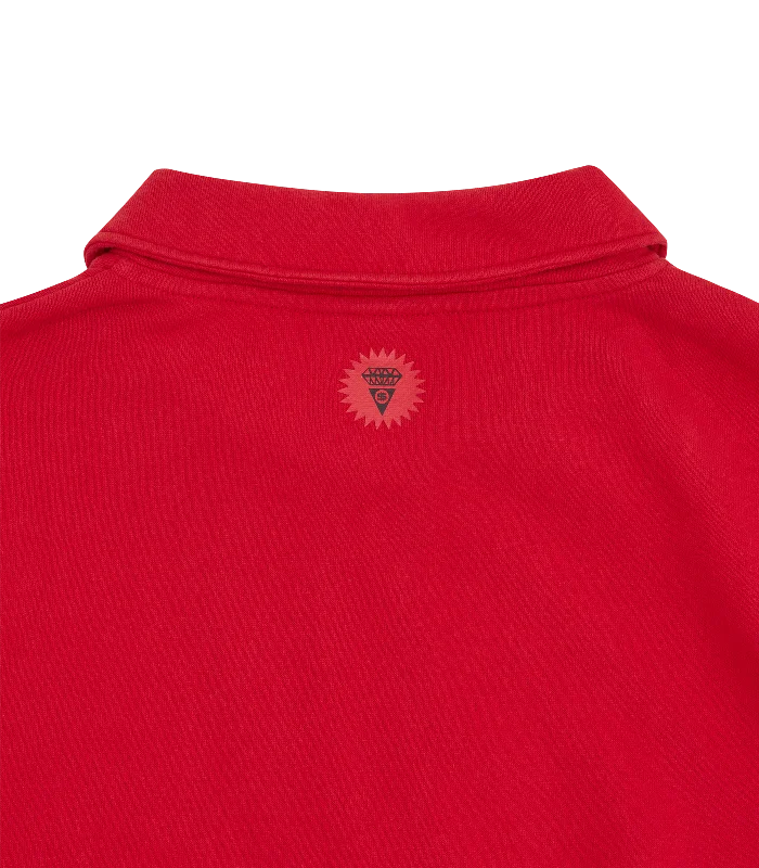 HALF ZIP COLLARED SWEATSHIRT - RED