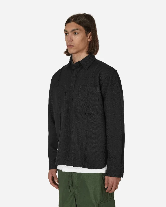 Merino Cross Over Shirt Black