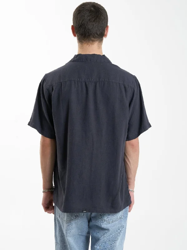 Hemp Minimal Thrills Bowling Shirt - Slate