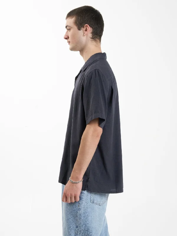 Hemp Minimal Thrills Bowling Shirt - Slate