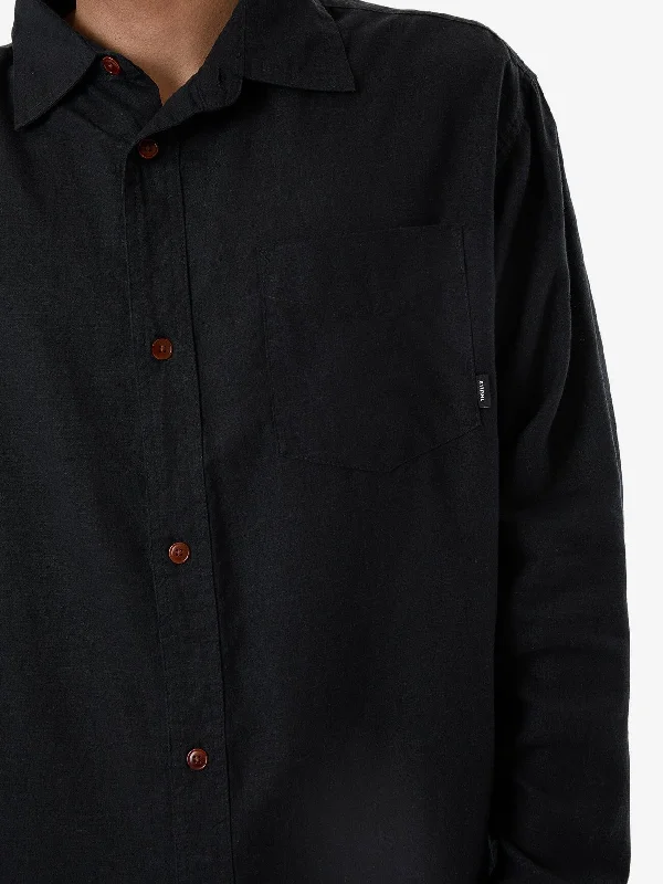 Hemp Minimal Thrills Oversize Long Sleeve Shirt - Black