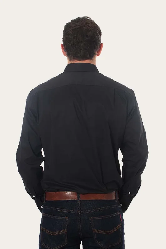 Heritage Mens Plain Dress Shirt - Black