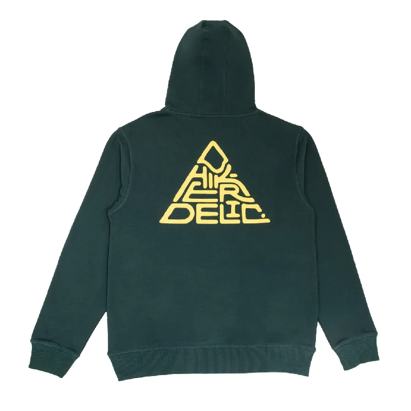 Hikerdelic Mountain Logo Hoodie Bottle Green