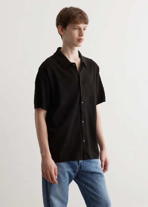 Kenneth Checkerboard Knit Short Sleeve Shirt