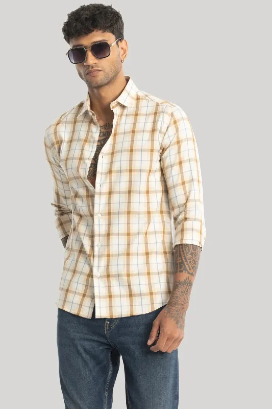 Lamberto Light Brown Checks Shirt