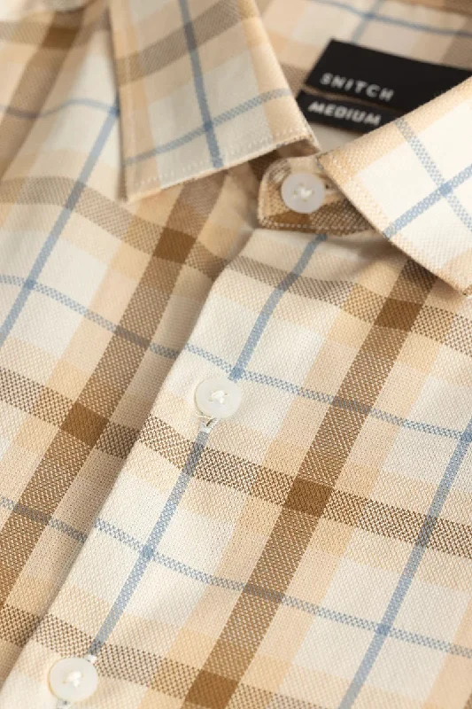 Lamberto Light Brown Checks Shirt