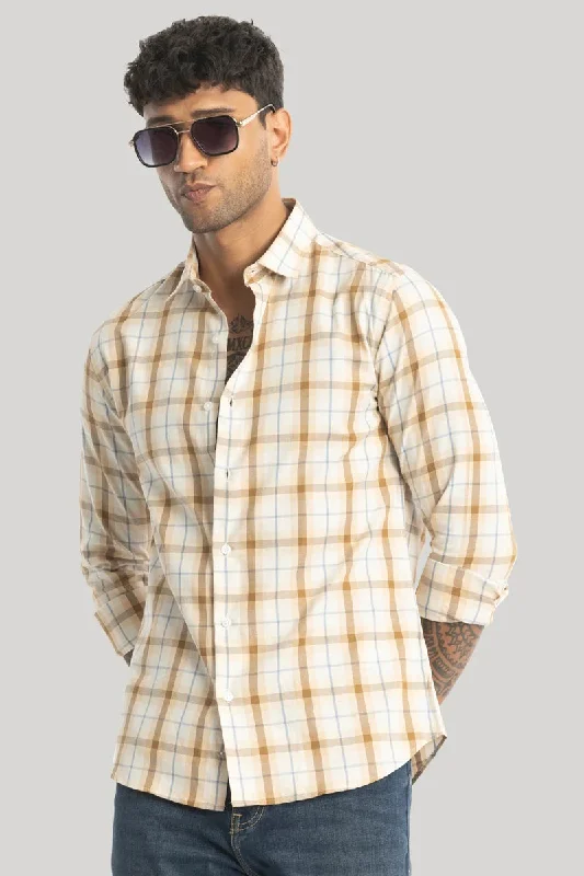 Lamberto Light Brown Checks Shirt