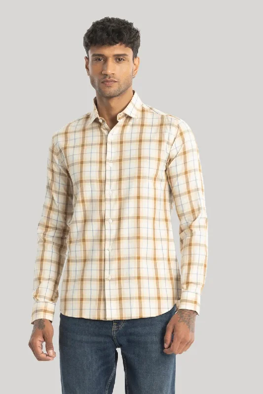 Lamberto Light Brown Checks Shirt