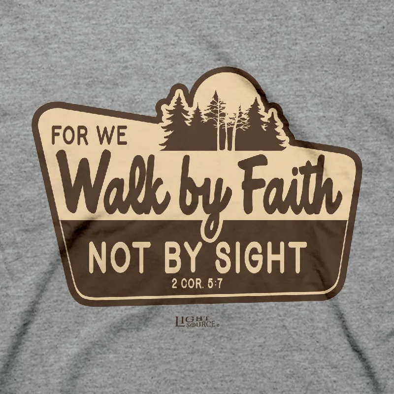 Light Source Mens T-Shirt Walk By Faith Sign