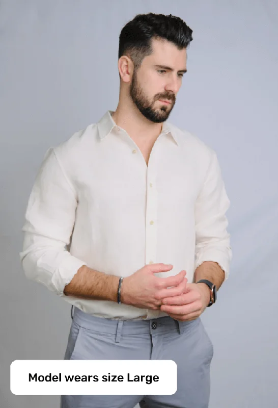 The Lukas Hemp Blend White Shirt