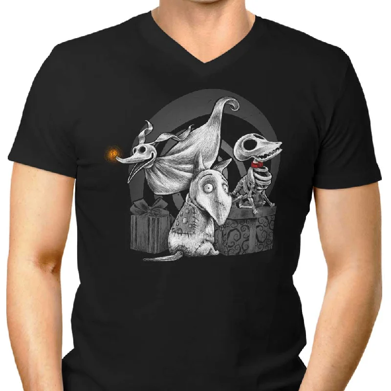 Creepy Dogs - Men's V-Neck