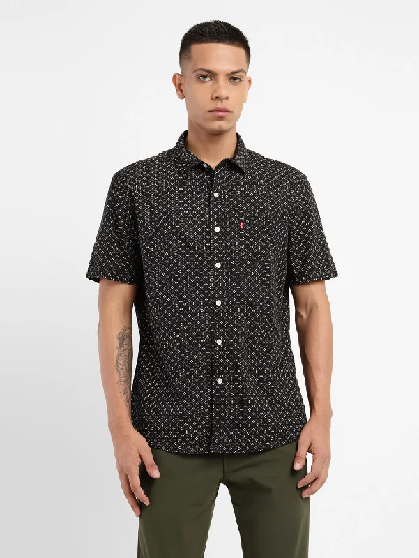 Men's Geometric Print Slim Fit Shirt