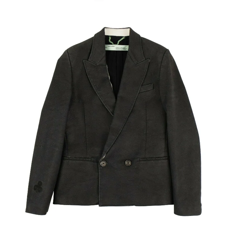 Men's Black Paint Double-Breasted Blazer