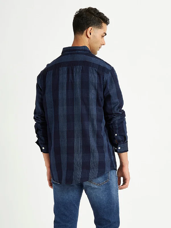 Men's Checkered Spread Collar Shirt