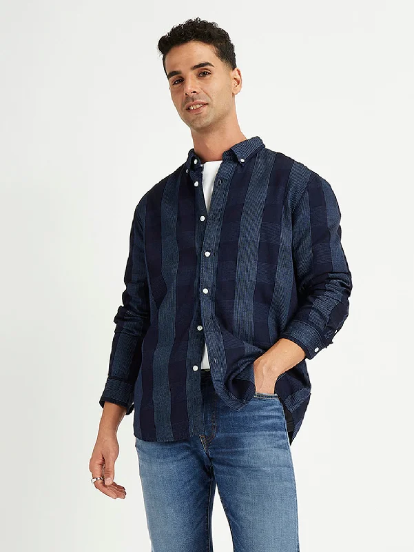 Men's Checkered Spread Collar Shirt