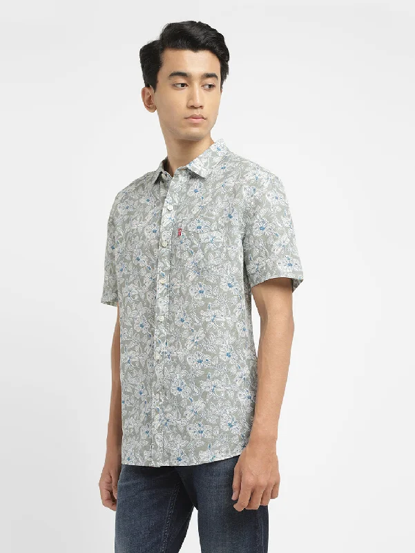 Men's Floral Print Slim Fit Shirt