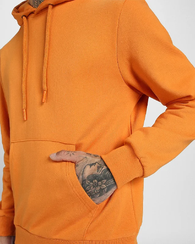 Orange Solid Regular Hoodie