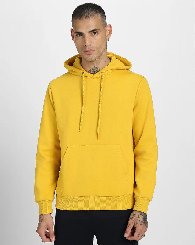 Mustard Solid Regular Hoodie