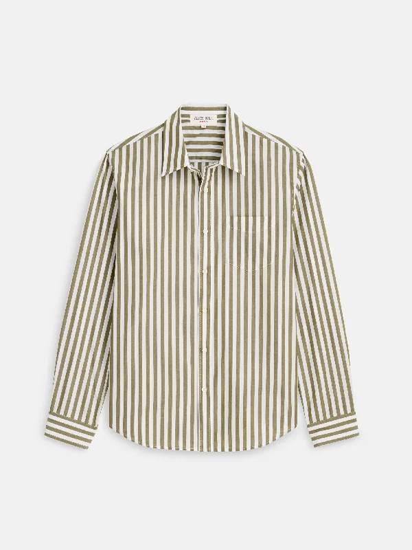 Mill Shirt in Wide Striped Cotton Poplin