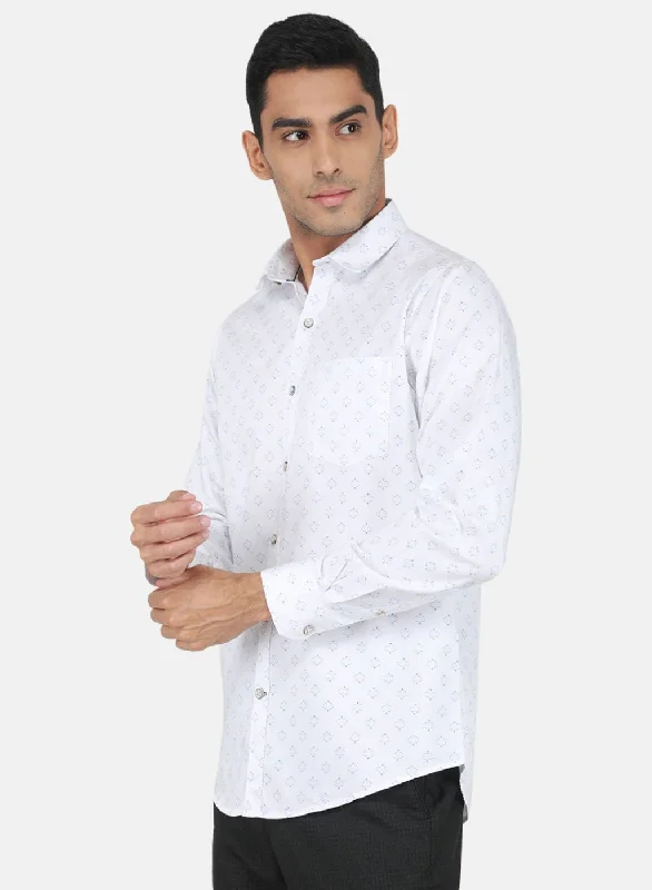 Men Blue Printed Shirt