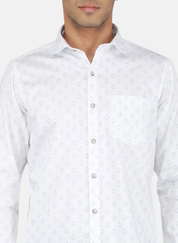 Men Blue Printed Shirt