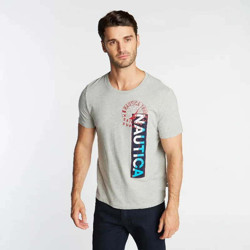 Nautica Mens Big & Tall Vertical Graphic T-Shirt