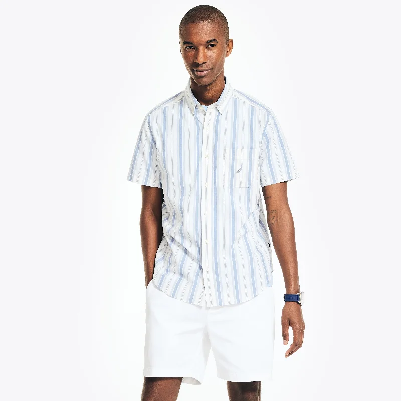 Nautica Mens Sustainably Crafted Striped Short-Sleeve Shirt