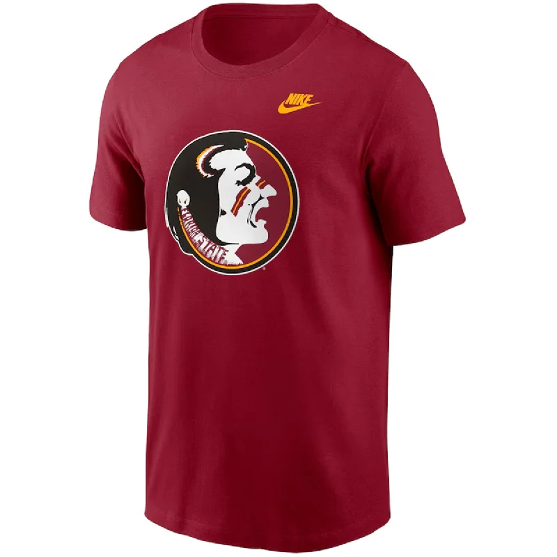 Nike Men's Vault Seminole Logo Legacy Cotton Short Sleeve T-shirt - Crimson