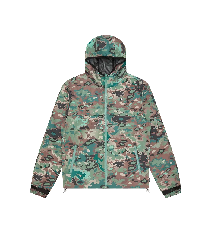 NOTHING CAMO HOODED WINDBREAKER JACKET - GREEN