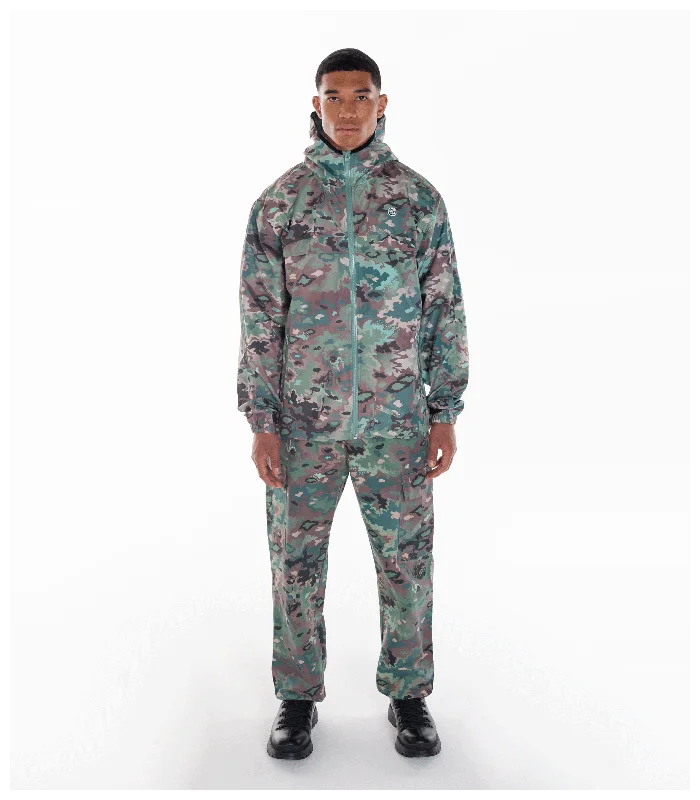 NOTHING CAMO HOODED WINDBREAKER JACKET - GREEN