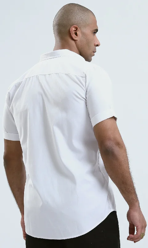 O187856 Relaxed Fit Short Sleeves White Shirt