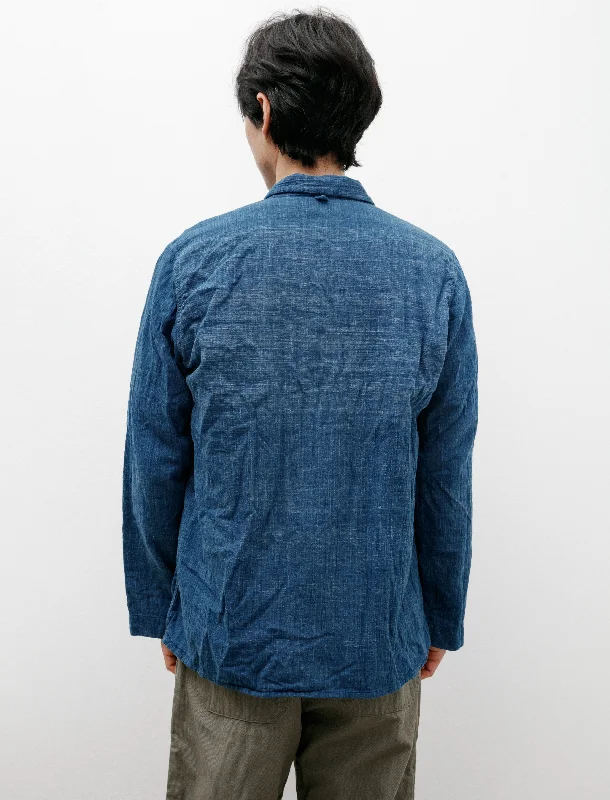 Industrial Over Shirt Handwoven Indigo Cotton Lined