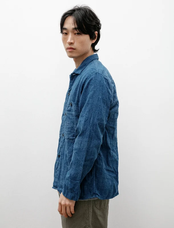 Industrial Over Shirt Handwoven Indigo Cotton Lined