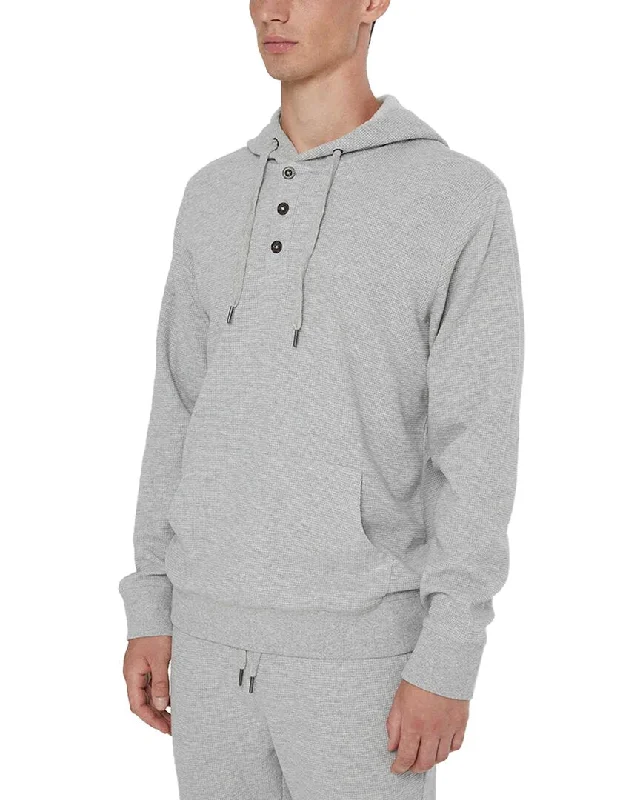 Onia Waffle Half Button Hoodie