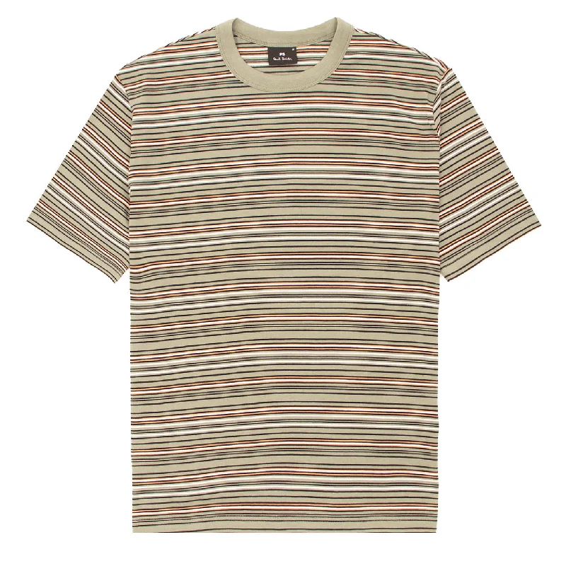 Paul Smith S/S T-shirt Horizontal Stripe Light Greyish Green