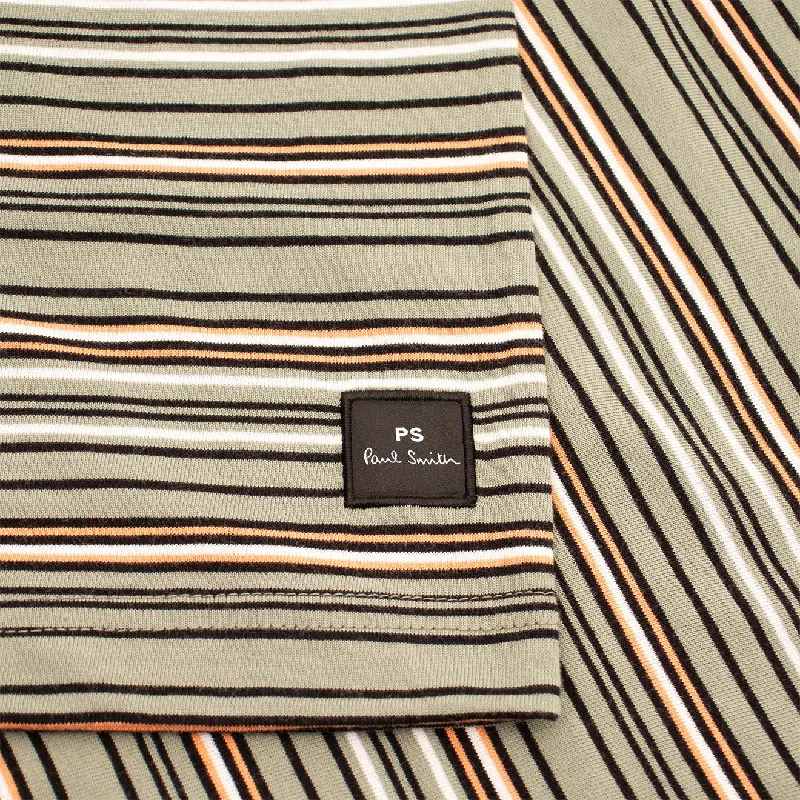 Paul Smith S/S T-shirt Horizontal Stripe Light Greyish Green