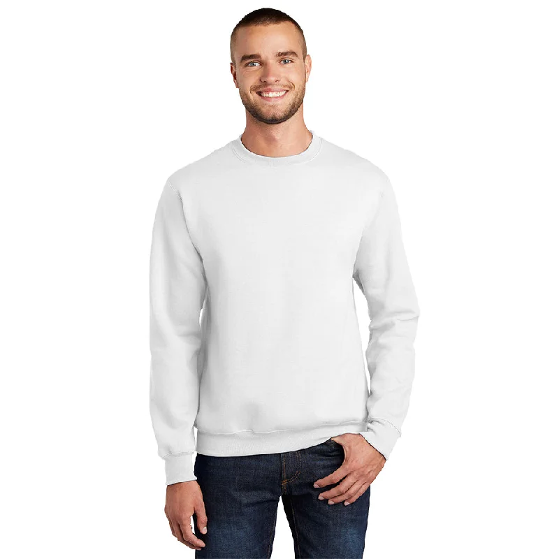 Port & Company PC90 Essential Fleece Crewneck Sweatshirt - White