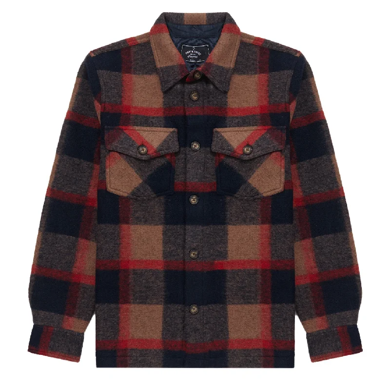 Portuguese Flannel Catch Overshirt Brown / Navy / Red