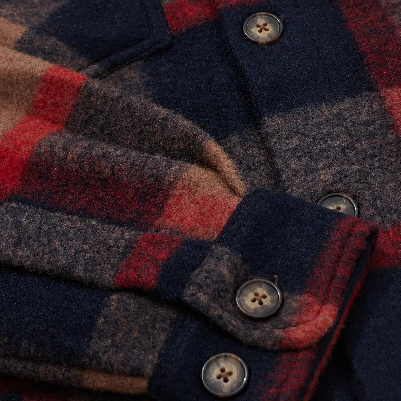 Portuguese Flannel Catch Overshirt Brown / Navy / Red