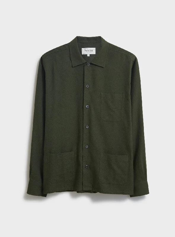 Recycled Italian Green Flannel shirt jacket