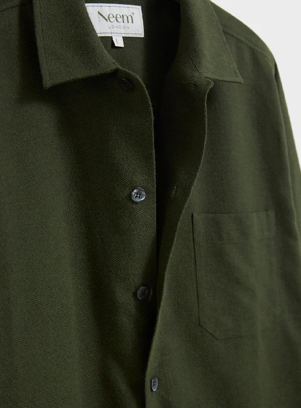 Recycled Italian Green Flannel shirt jacket