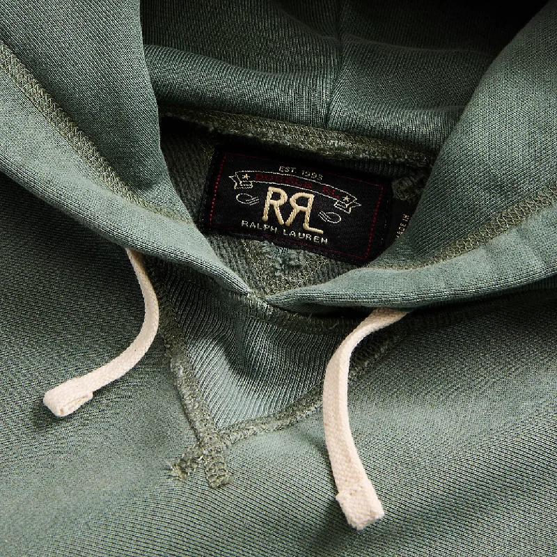 RRL by Ralph Lauren Garment-Dyed Fleece Hoodie Collegiate Green